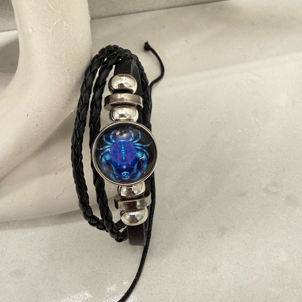 Black and Silver Zodiac Bracelet